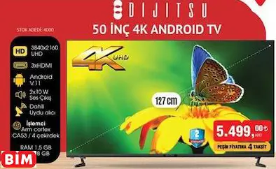 DİJİTSU 50 İNÇ 4K ANDROİD TV